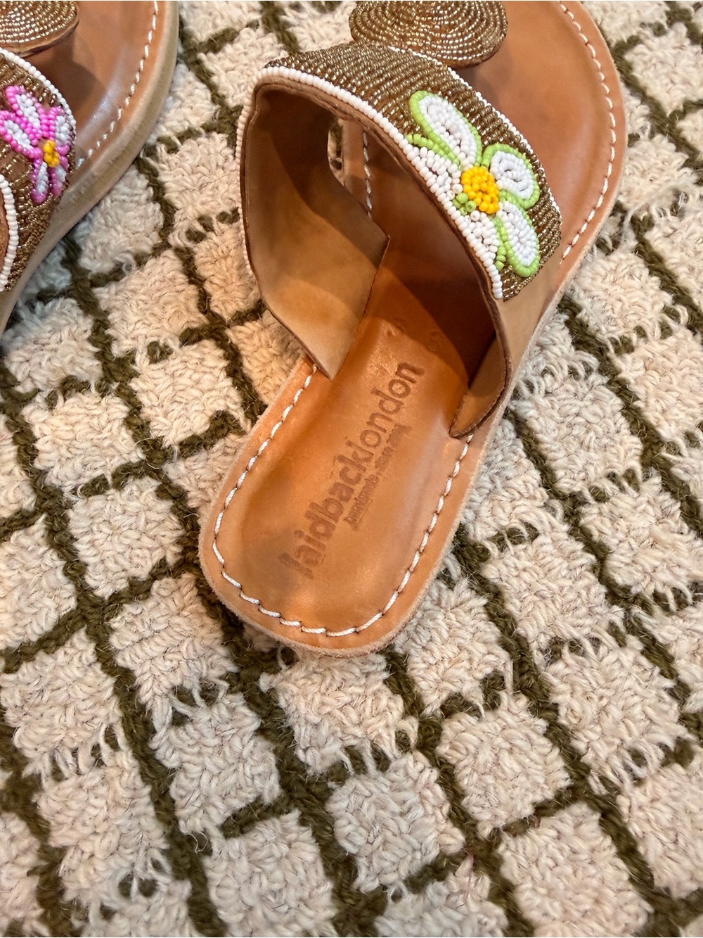 Anthropologie handmaid Laidback London Leather Sandal Flower - Picture 7 of 12